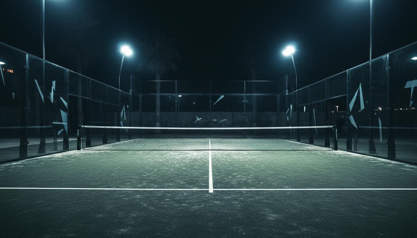 Padel court at night