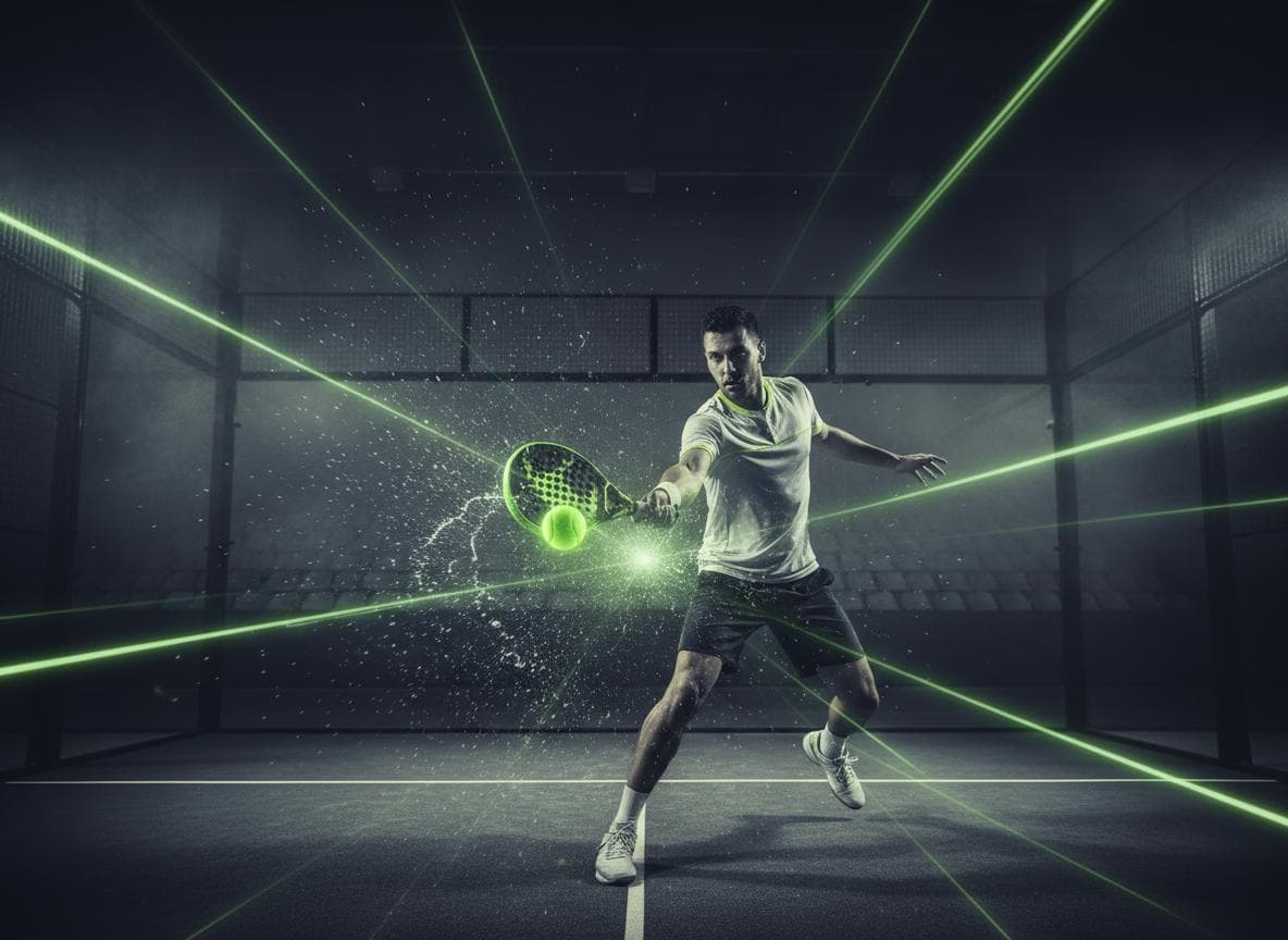 Padelspiller i aksjon under en kamp